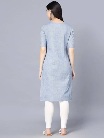 Myshka Women Blue Kurta - Distacart