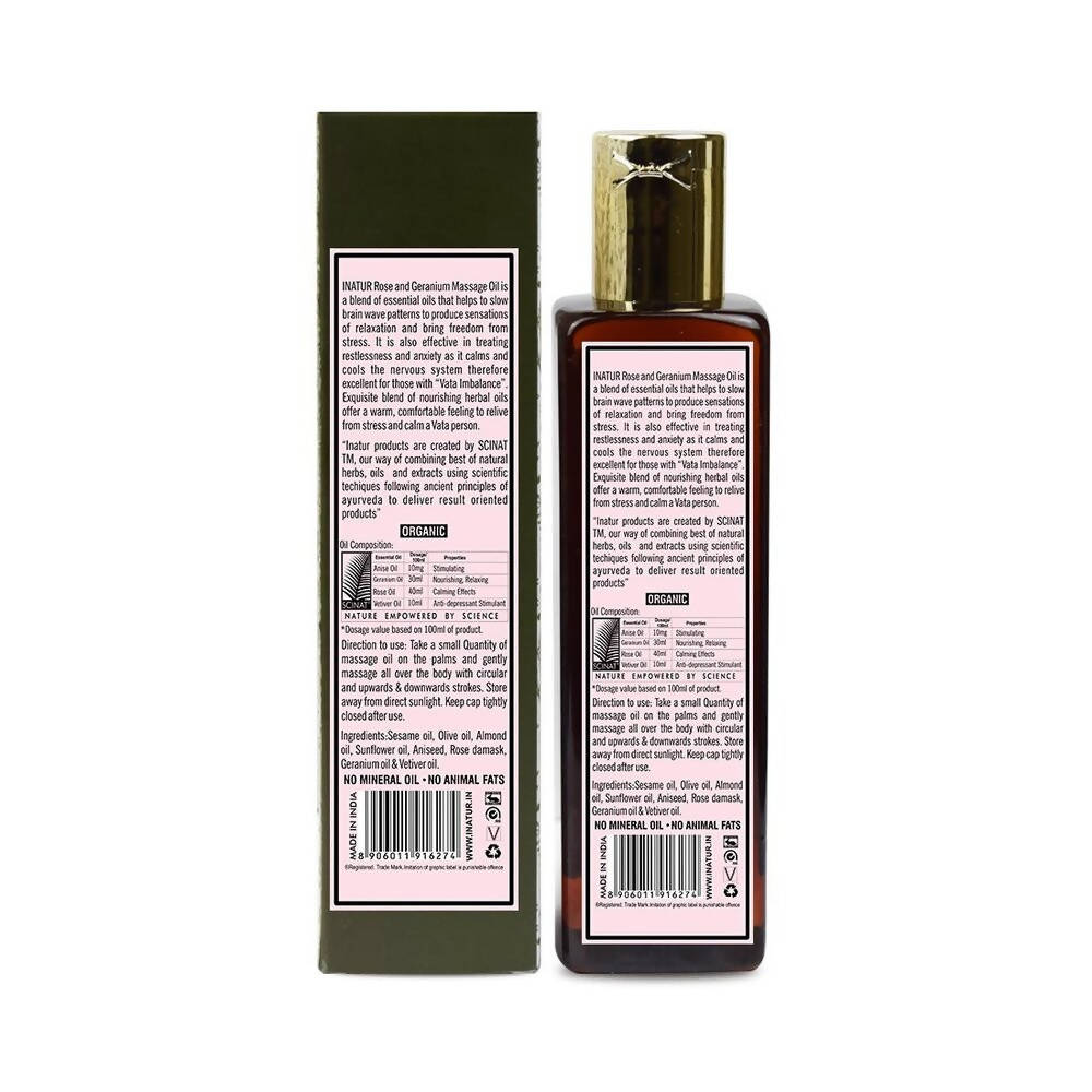 Inatur Rose & Geranium Nourishing Massage Oil