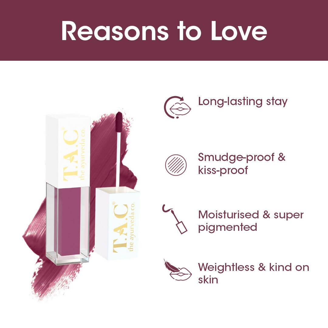 TAC - The Ayurveda Co. Liquid Matte Velvet Mauve Lipstick - Distacart