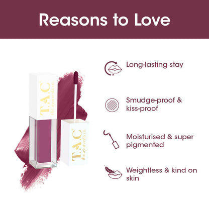 TAC - The Ayurveda Co. Liquid Matte Velvet Mauve Lipstick - Distacart