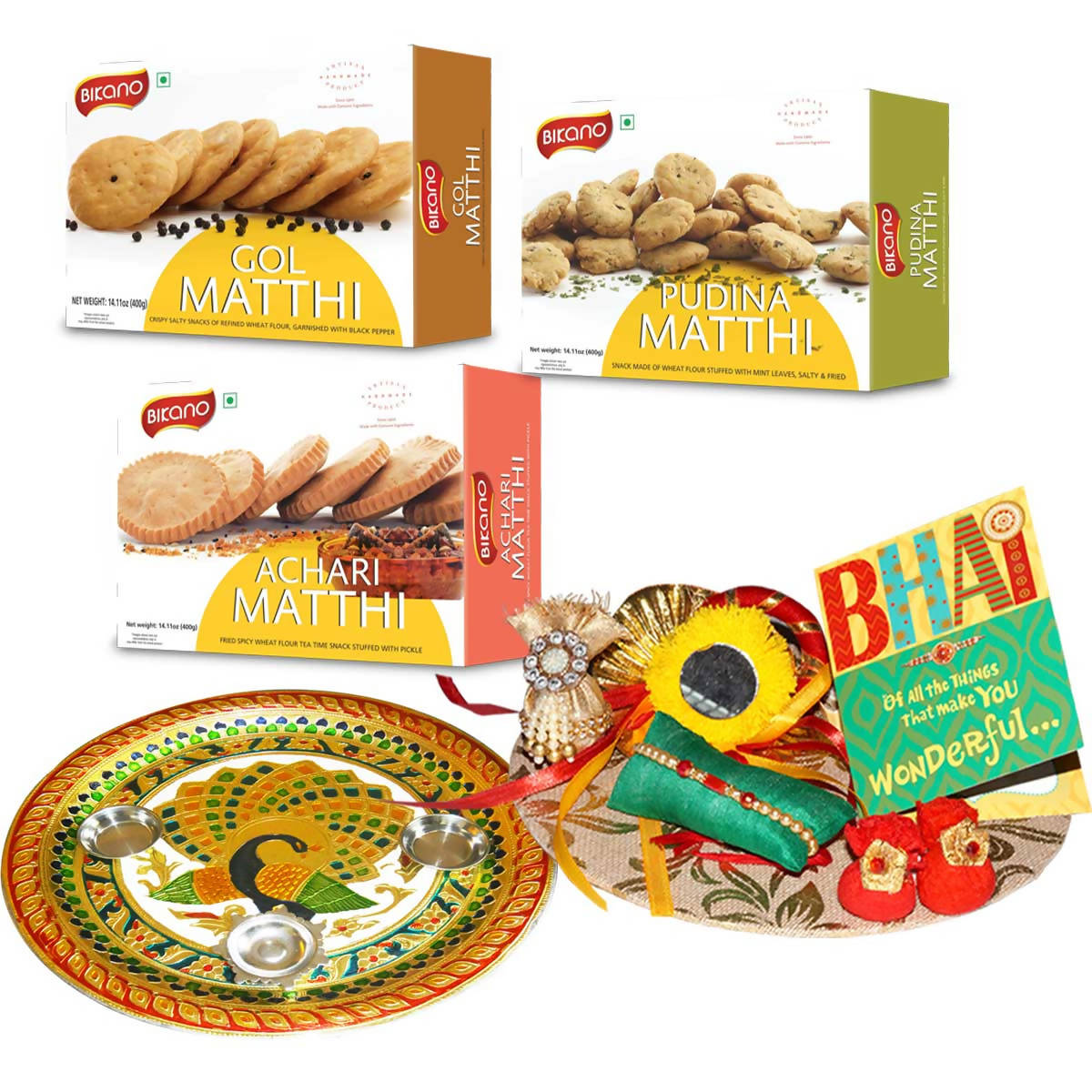 Bikano Mathi Magic Rakhi Puja Thali Gifts - Distacart