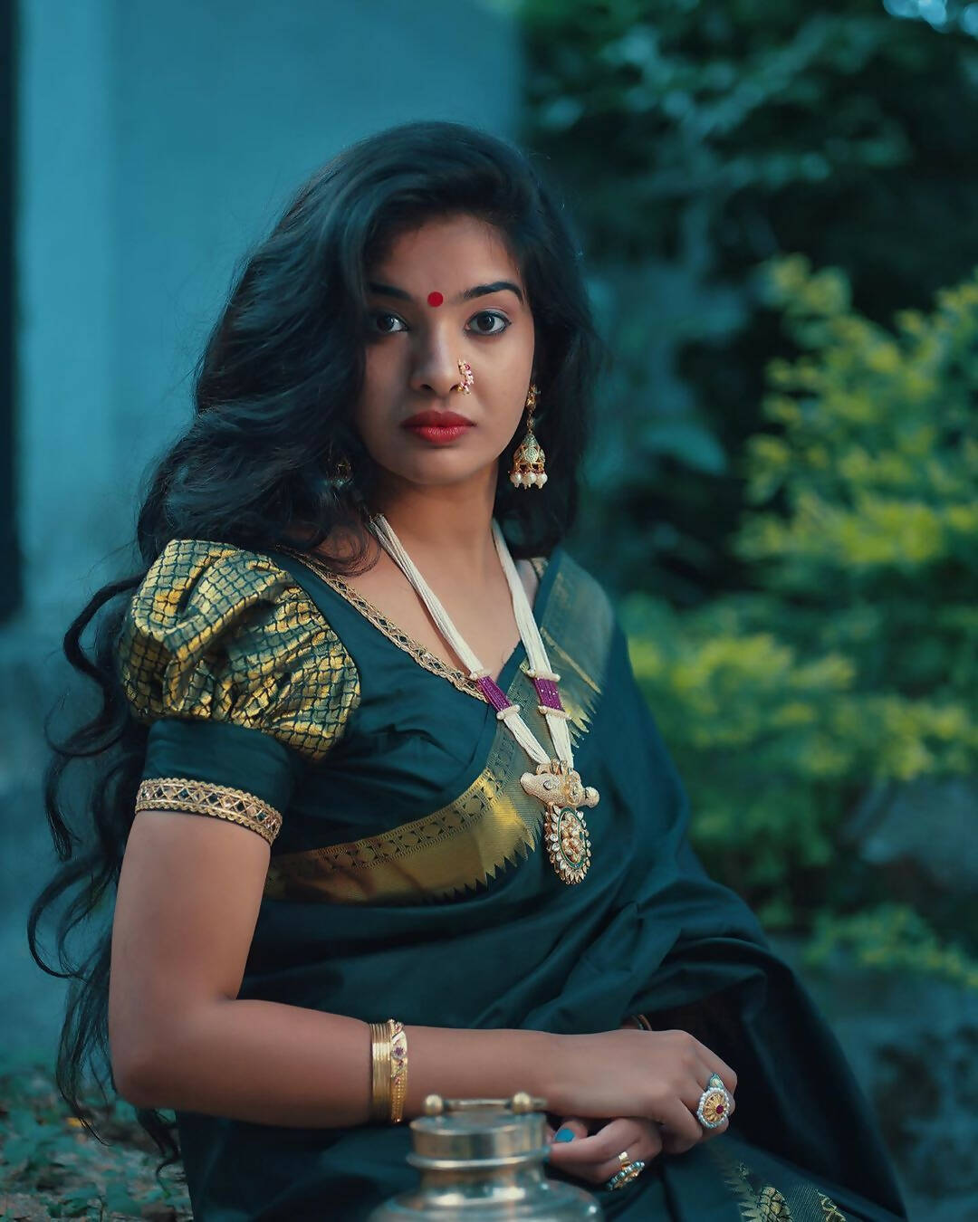 DEIANA'S Beautiful Golden Jari with New Design Soft Lichi Silk Saree - Navy Blue - Distacart