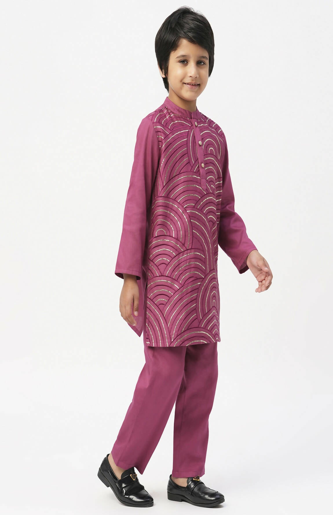 Lil Drama Bollywood Tadka Wine Kurta Pant Set For Boys - Distacart