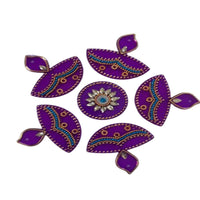 Thumbnail for Kundan HandiKrafts Handcrafted Violet Colour Kundan Rangoli - Distacart