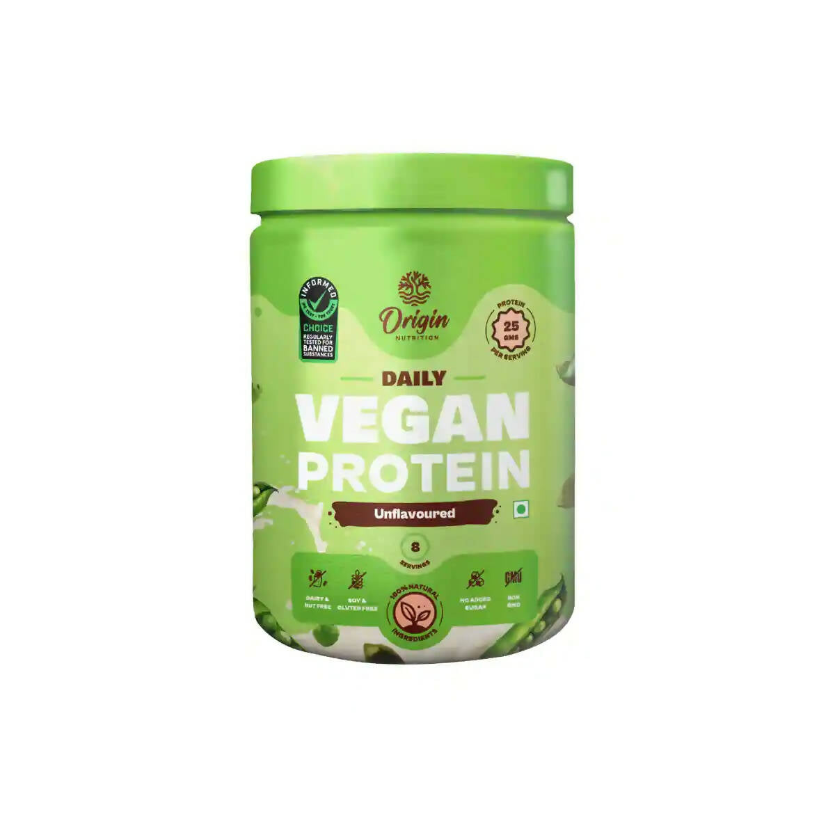 Origin Nutrition Daily Vegan Plant Protein Powder Unflavored (Jar) - Distacart