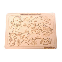 Thumbnail for Kraftsman Sea Animals Identification Puzzle Board | Color Kit Included - Distacart