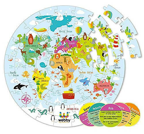 Webby Amazing World Map Jigsaw Floor Puzzle 60 Pcs - Distacart