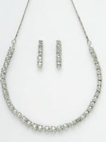 Thumbnail for NVR Women Silver Plated Cz Stone Handcrafted Jewellery Set - Distacart