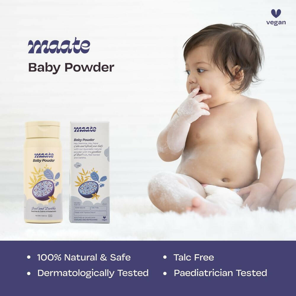 Maate Talc Free Natural & Ayurvedic Baby Powder - Distacart