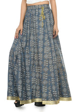 Thumbnail for Mominos Fashion Moeza Cotton Grey Printed Lehenga (Lancha)