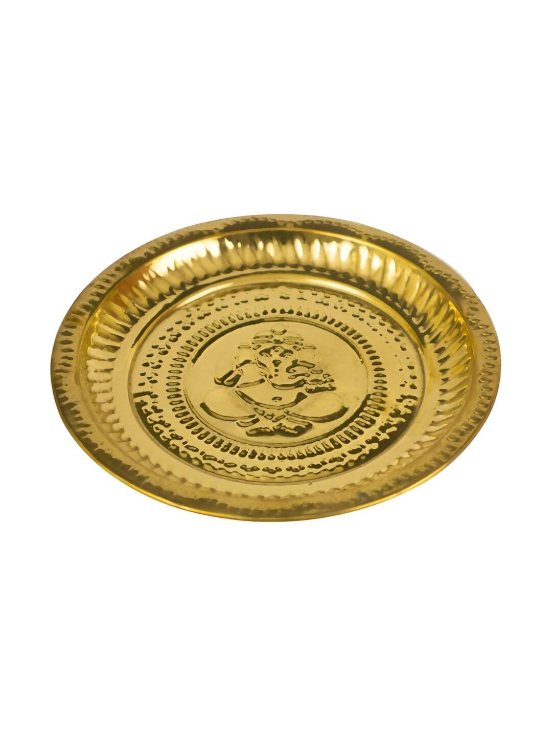 Spillbox Gold-Toned Brass Ganesh Thali Pooja Essential - Distacart