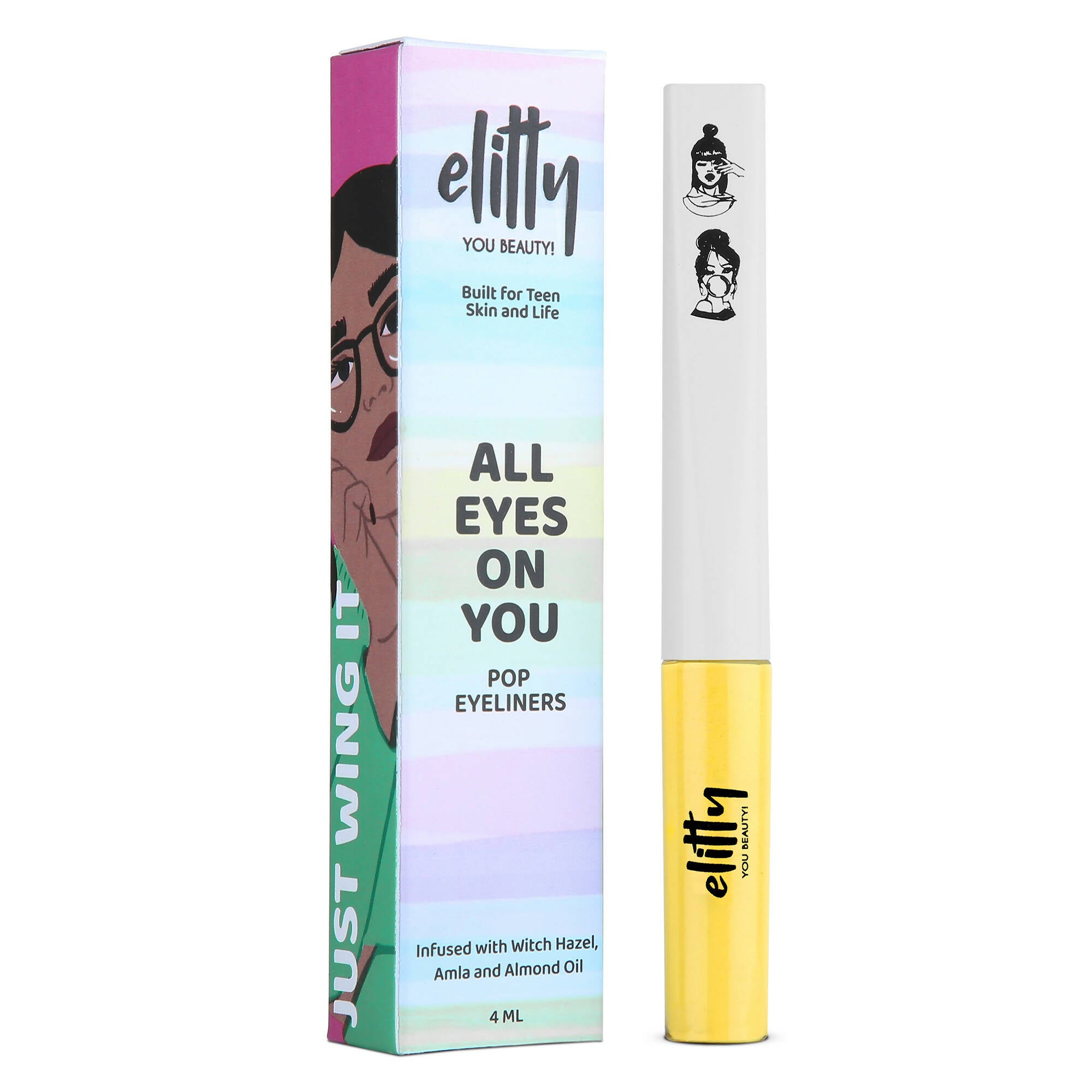 Elitty Honeycomb Yellow Pop Color Matte Finish Liquid Eyeliner - Honeycomb-Yellow - Distacart