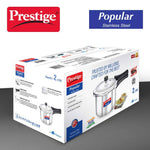 Thumbnail for Prestige Popular Stainless Steel Pressure Cooker, Silver