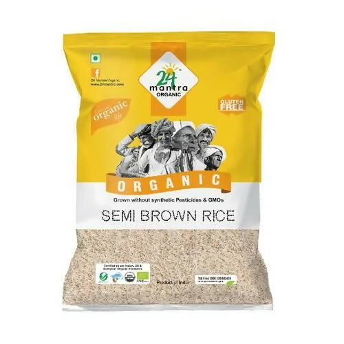 24 Mantra Organic Sonamasuri Semi Brown Hand Pounded Rice - Distacart