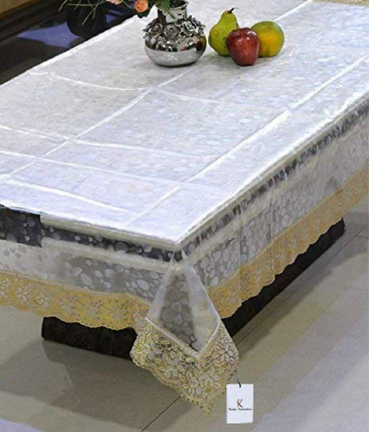 Kuber Industries Transparent 3D Design 4 Seater Table Cover - Distacart