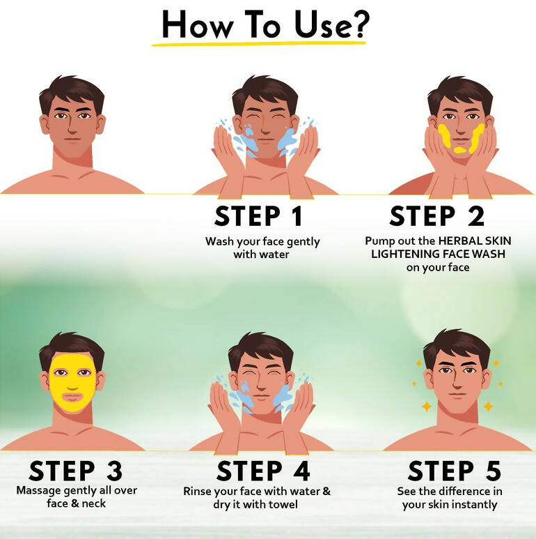 Muuchstac Herbal Skin Lightening Haldi Face Wash For Men - Distacart