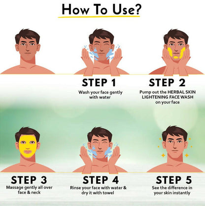 Muuchstac Herbal Skin Lightening Haldi Face Wash For Men - Distacart