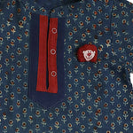 Thumbnail for Mhyssa Scar Full Sleeve Blue Kurta With Full Length Maroon Pant Set For Kids - Distacart