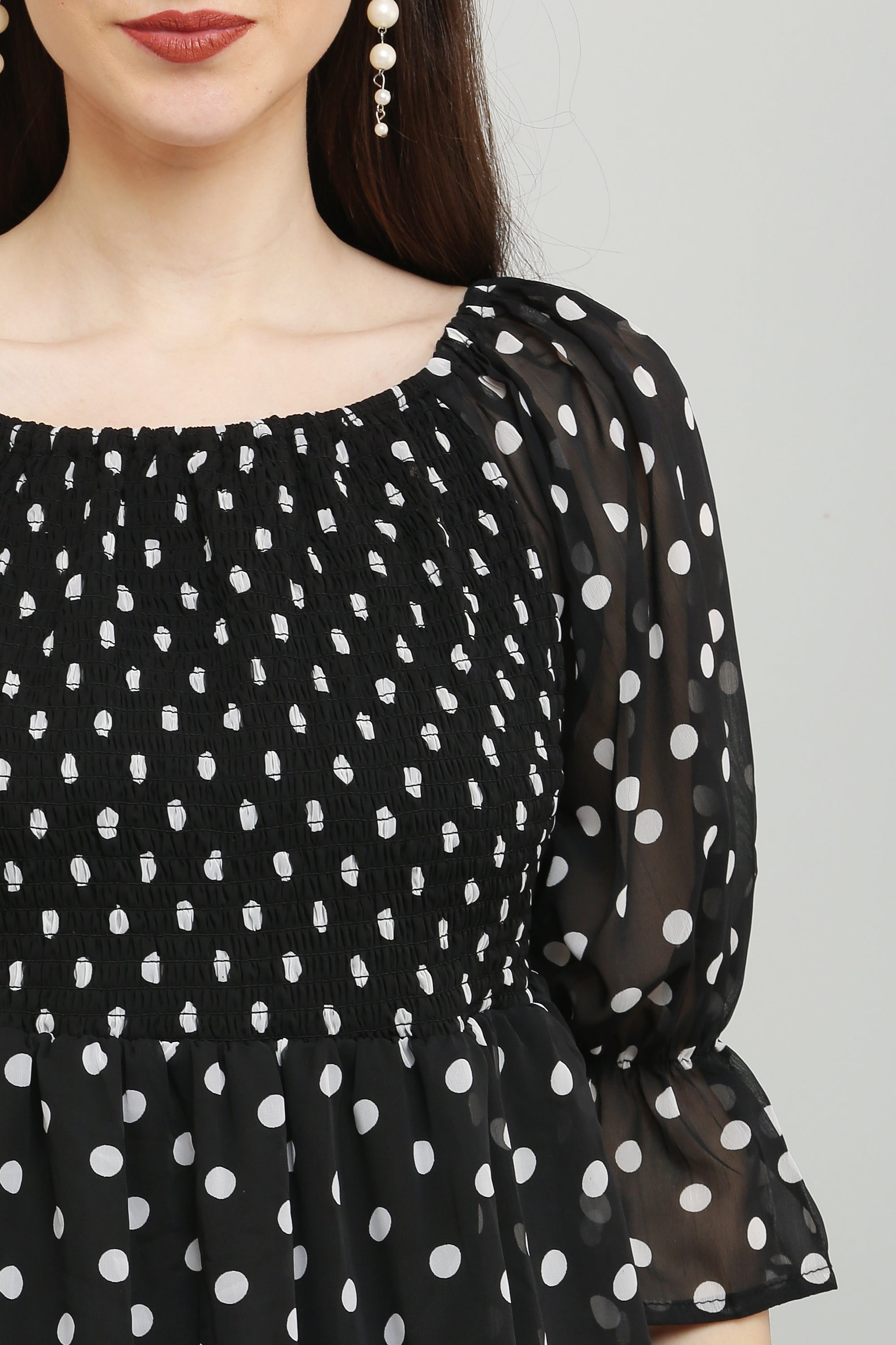 PAVONINE Polka Dots Body Kansai Black Dress For Women - Distacart