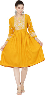 Thumbnail for PAVONINE Gajri Color Burfi Design Embroidery Dress For Women - Distacart