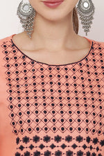 Thumbnail for PAVONINE Gajri Color Polka Dots Embroidery Dress For Women - Distacart