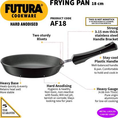 Hawkins Futura Hard Anodised Frying Pan 18 cm Diameter (AF18) - Distacart