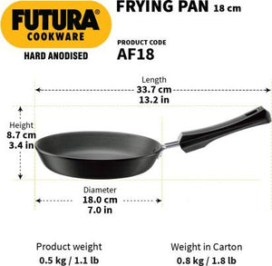 Hawkins Futura Hard Anodised Frying Pan 18 cm Diameter (AF18) - Distacart
