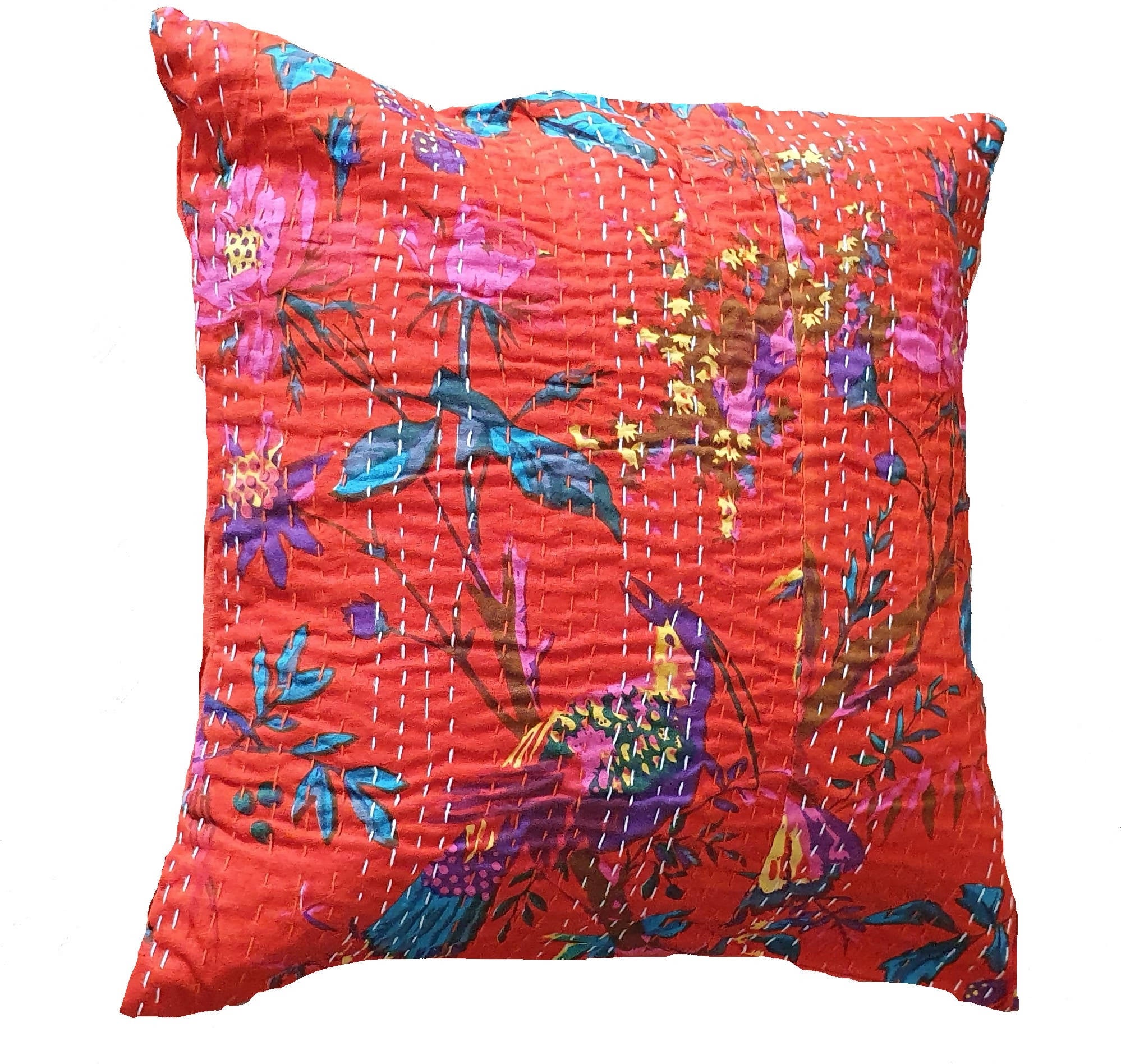 The Decor Nook Orange Base With Birds Print Cushion Cover - Distacart