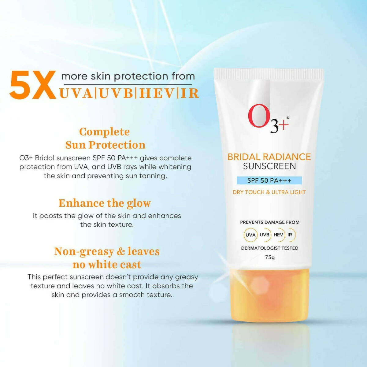 Professional O3+ Bridal Radiance Sunscreen SPF 50 PA +++ - Distacart