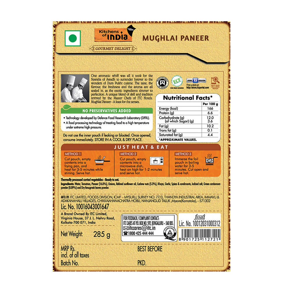 Kitchens of India Mughlai Paneer - Distacart