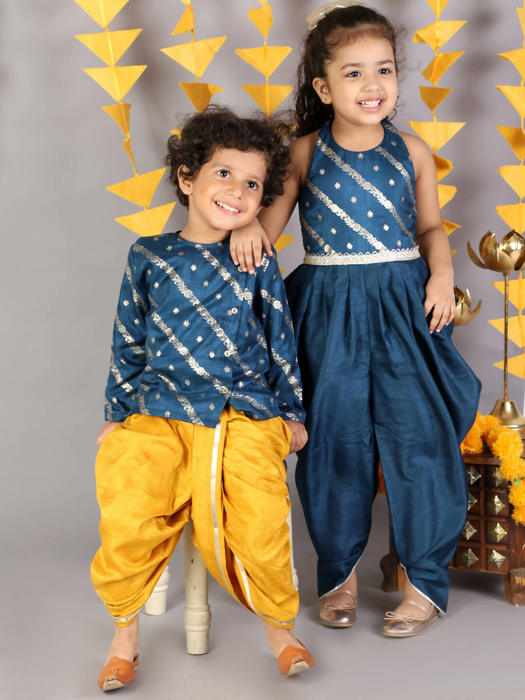 Lil Drama Girls Jumpsuit - Teal Blue - Distacart