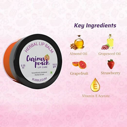 Curious Peach Herbal Lip Balm Bubble Gum - Distacart
