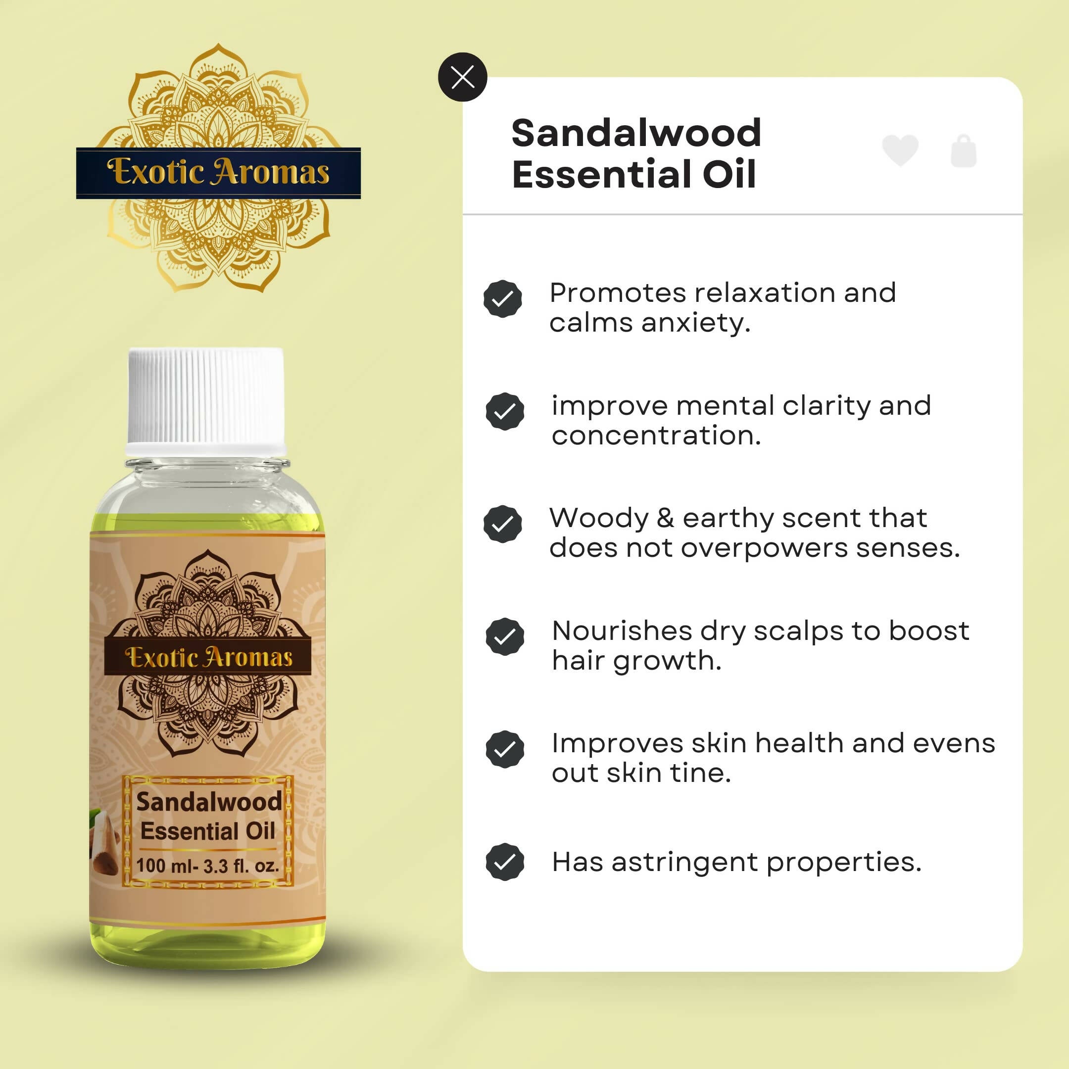 Exotic Aromas Sandalwood Essential Oil - Distacart