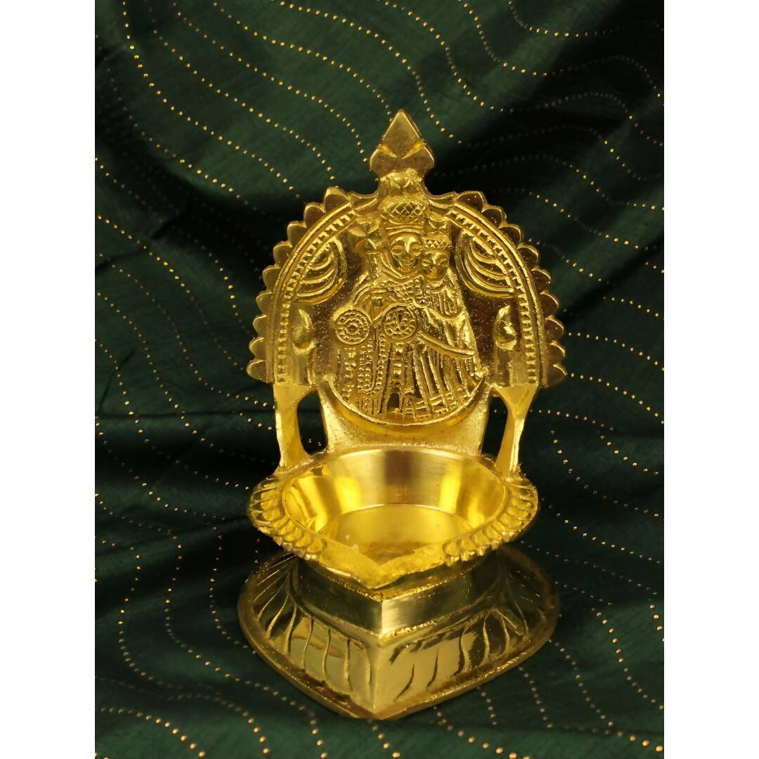 Spillbox Gold-Toned Brass Mother Mary Diya Pooja Essential - Distacart