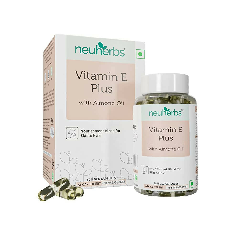 Neuherbs Vitamin E Plus Veg Capsules With Almond Oil - Distacart
