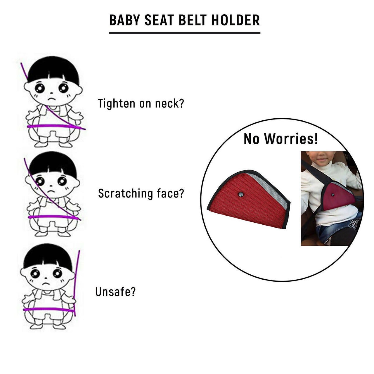 Safe-O-Kid Car Safety Essential, Seat Belt Holder/Shortener For Toddlers - Distacart