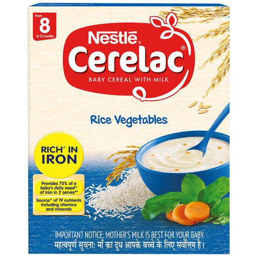 Nestle Cerelac Baby Cereal with Milk - Rice Vegetables, From 8 to 12 Months