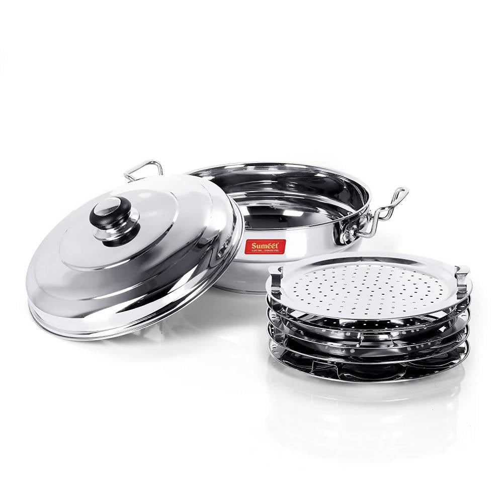 Sumeet Stainless Steel Kadhai Set with Lid and 5 Plates - Distacart