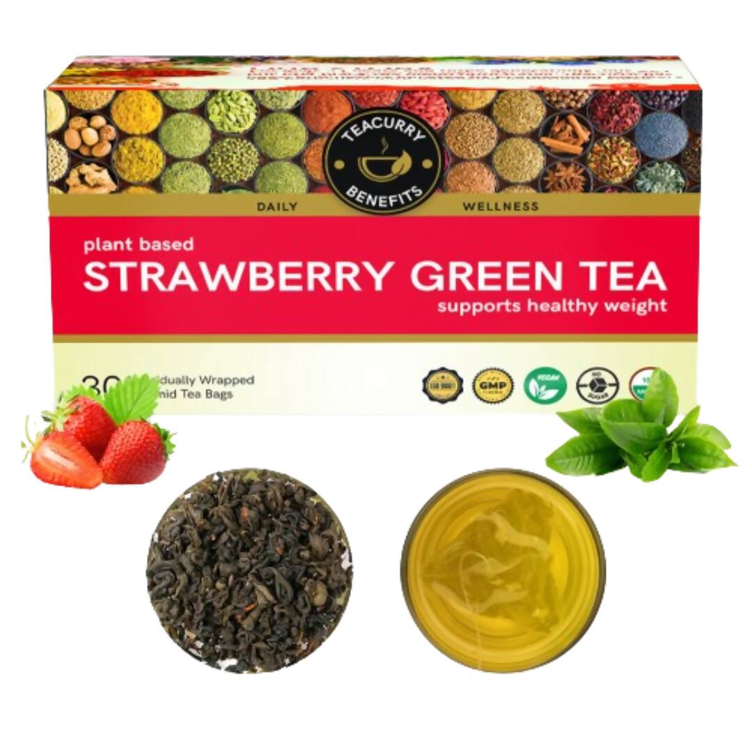 Teacurry Strawberry Green Tea Bags - Distacart