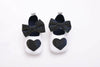 Tiny Bugs Girls Heart Bow Detailing Booties - White & Black - Distacart