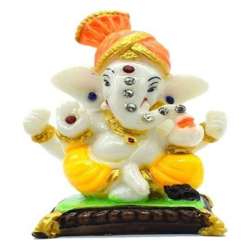Puja N Pujari Ganesha Golden Color Showpiece Idol For Car Dashboard
