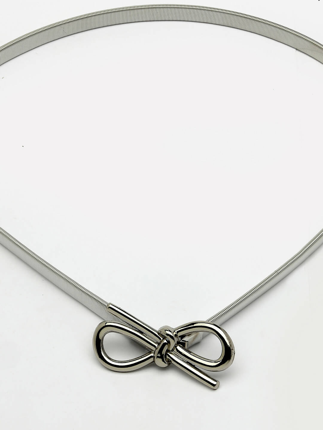 NVR Women Circular Silver Plated Stretchable Metal Belt - Distacart