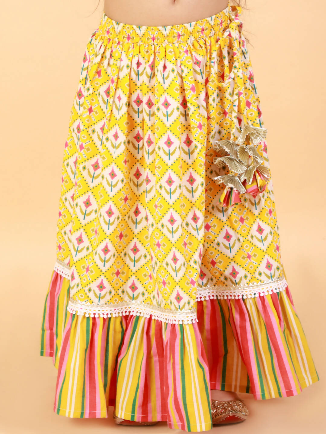 Lil Drama Girls Ghaghra Choli Set - D Yellow - Distacart
