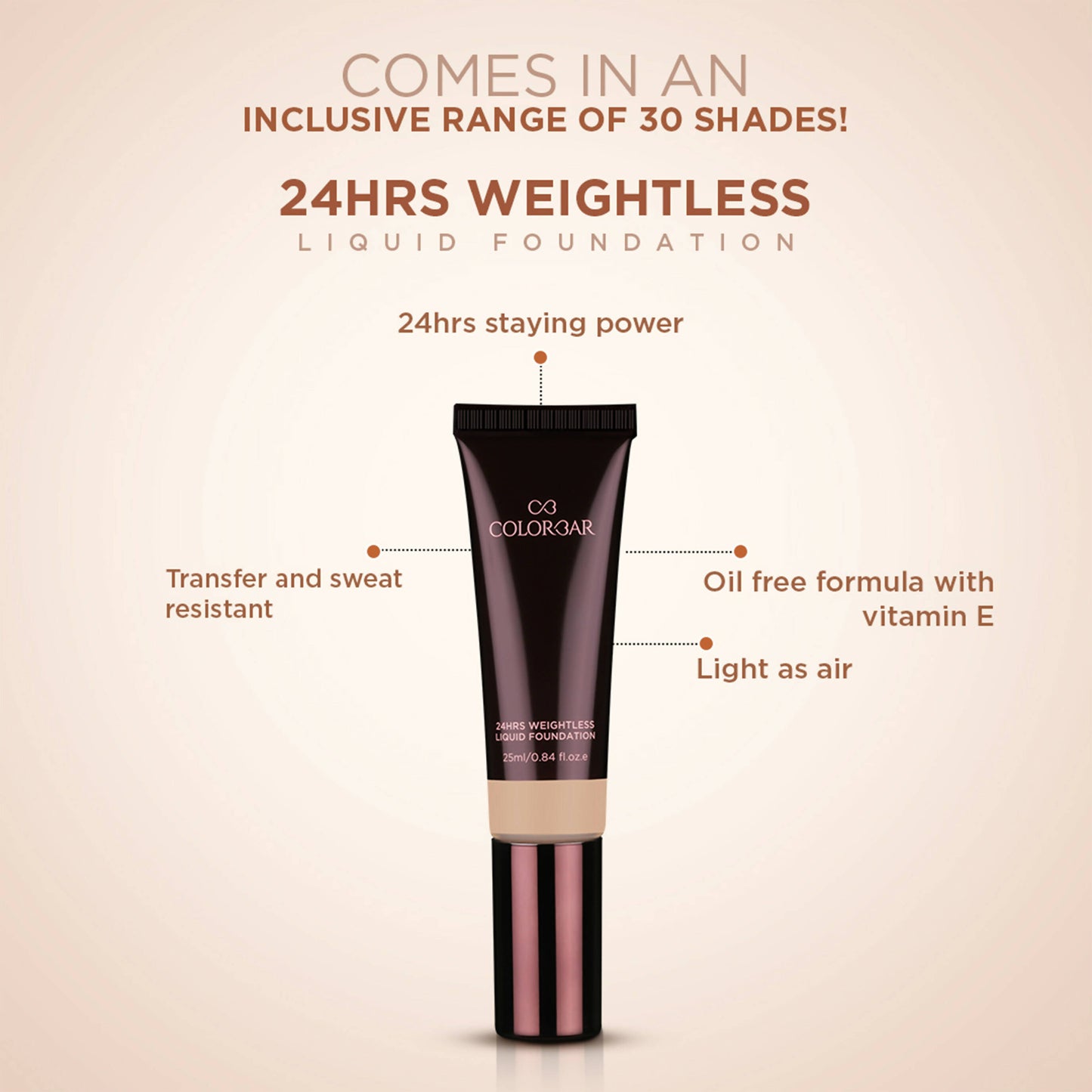 Colorbar 24Hrs Weightless Liquid Foundation Fw 4.4 - Distacart