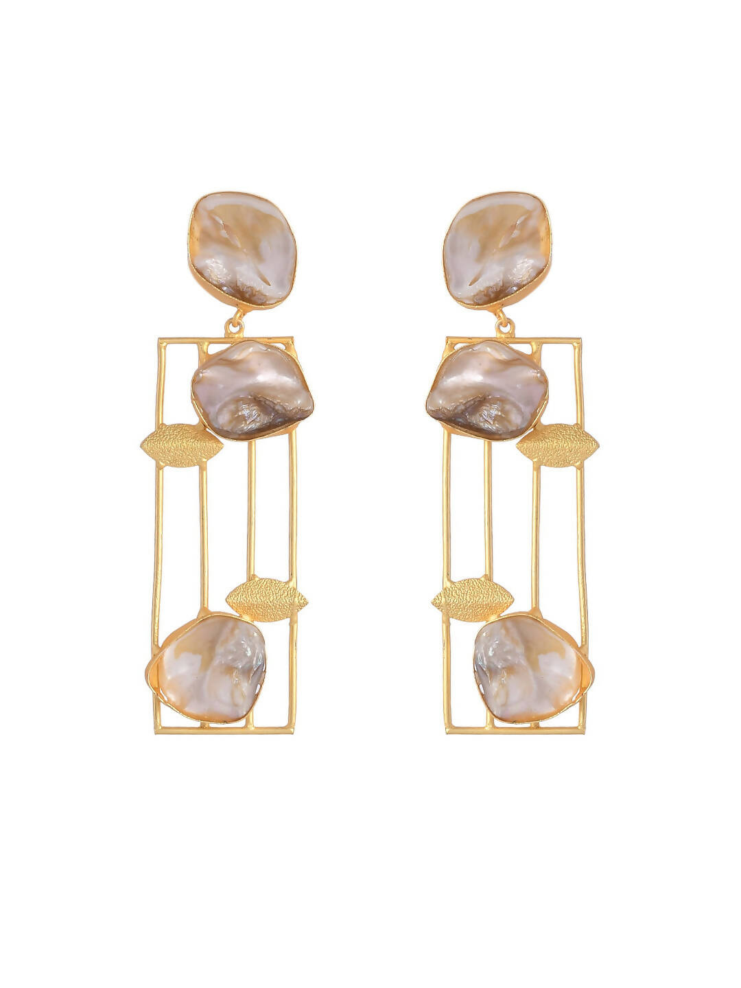 VOJ Women Gold Color stainless steel Earrings - Distacart