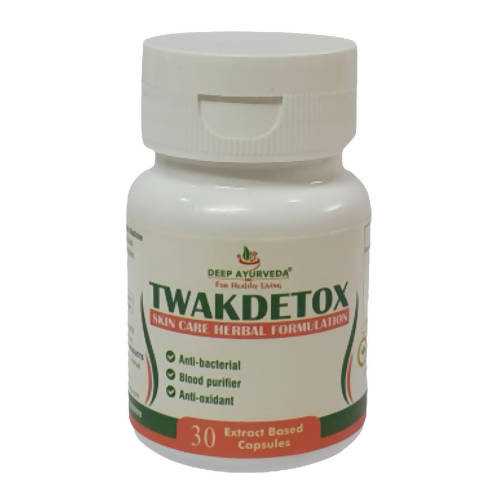 Deep Ayurveda Twakdetox 500mg Veg Capsules - Distacart