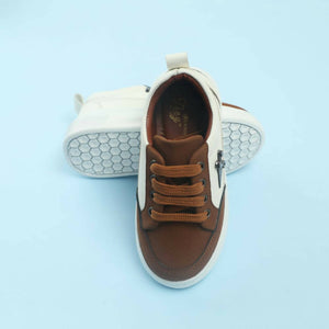 Tiny Bugs Boys Lace Up Casual Shoes - Brown - Distacart
