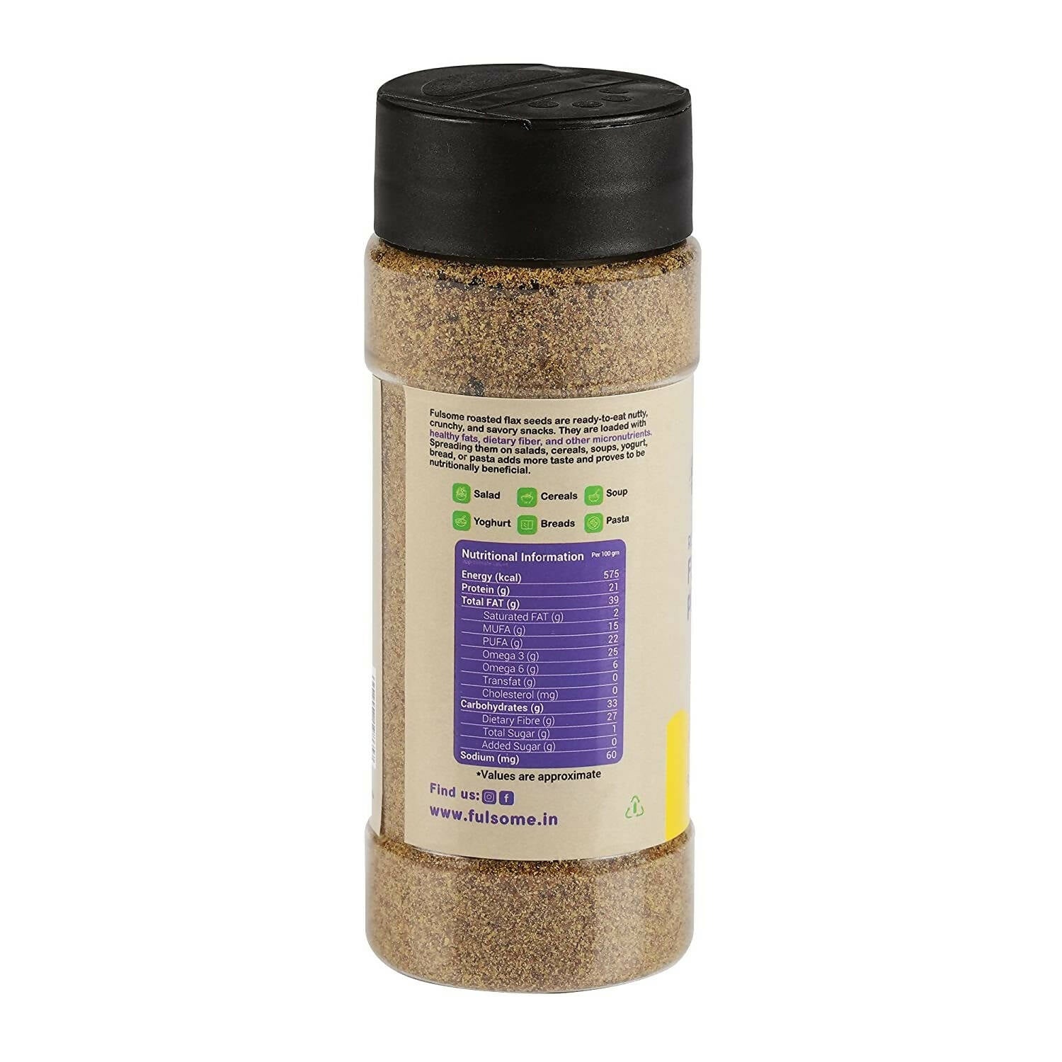 Fulsome Roasted Flax Seeds Powder - Lemon Roasted - Distacart