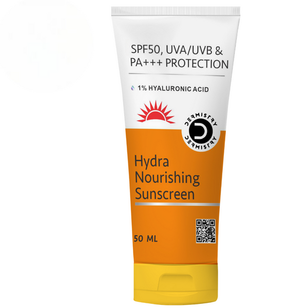 Dermistry 1% Hyaluronic Acid Ultra Hydrating Sunscreen for Dry Skin SPF 50 UVA UVB PA+++ Protection - Distacart