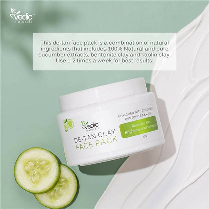 Vedic Naturals De Tan Clay Face Wash - Distacart
